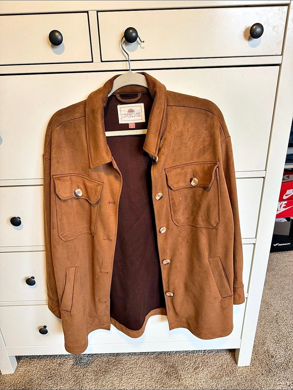 Sunset Lane Utility Jacket Brown Large